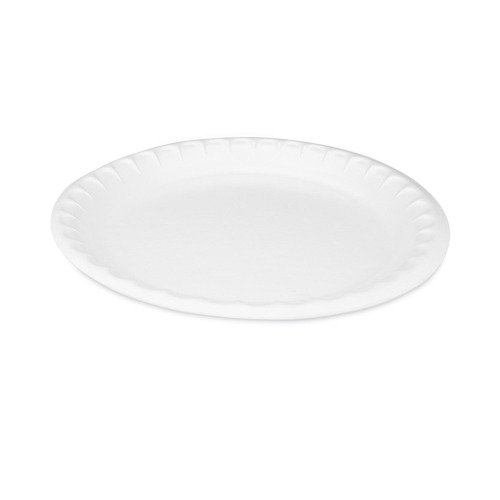 Plates | Pactiv Corp. 0TH10010000Y Placesetter Satin Non-Laminated 10.25 in. Foam Dinner Plates - White (540/Carton) image number 0