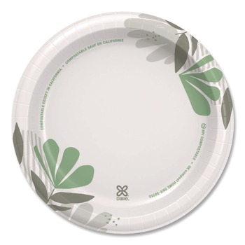 Dixie UX9WS Pathways Soak-Proof Shield WiseSize 8.5 in. Paper Plates - Green/Burgundy (125/Pack)