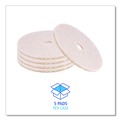 Floor Pads-Cleaning, Buffing & Polishing | Boardwalk BWK4019NHE 19 in. Diameter Natural Hog Hair Burnishing Floor Pads - Tan (5/Carton) image number 5