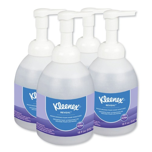 Hand Sanitizers | Kleenex 45826 Reveal 18 oz. Bottle Ultra Moisturizing Foam Hand Sanitizer - Fragrance-Free (4/Carton) image number 0