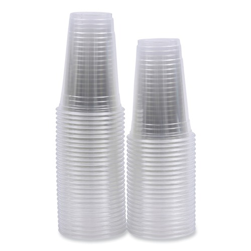 Cups | Boardwalk BWKPET20 20 oz. PET Plastic Cold Cups - Clear (50/Sleeve, 20 Sleeves/Carton) image number 0