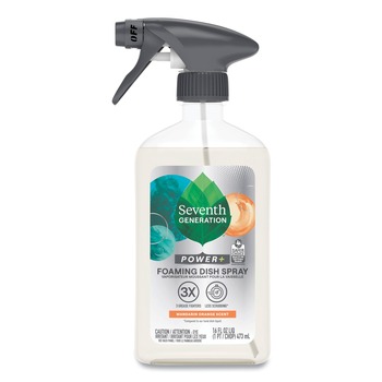 Seventh Generation 10732913451699 16 oz. Bottle Foaming Dish Spray - Mandarin Orange Scent (6/Carton)