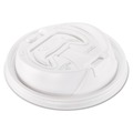 Cup Lids | Dart 16RCL Optima Reclosable Lid for 12 - 24 oz. Hot Cups - White (10 Packs/Carton) image number 0