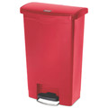 Indoor Waste Receptacles | Rubbermaid Commercial 1883566 Streamline 13-Gallon Front Step Style Resin Step-On Container - Red image number 0