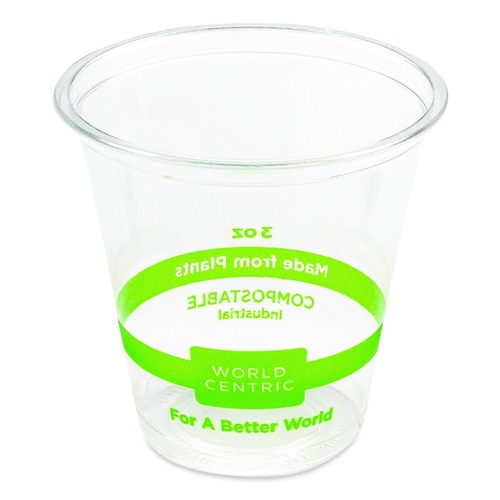 Cups | World Centric CP-CS-3 3 oz PLA Plastic Cold Cups - Clear (2500/Carton) image number 0