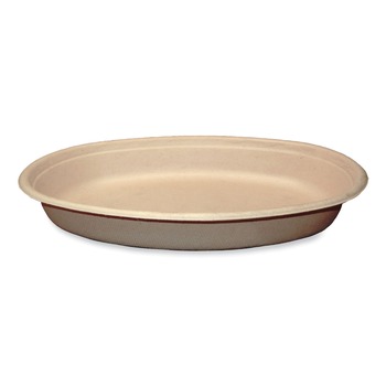 FOOD CONTAINERS AND LIDS | World Centric BO-SC-UBB-LFP 32 oz 9.7 x 5.3 x 1.6 Fiber Paper Burrito Bowls - Natural (300/Carton)