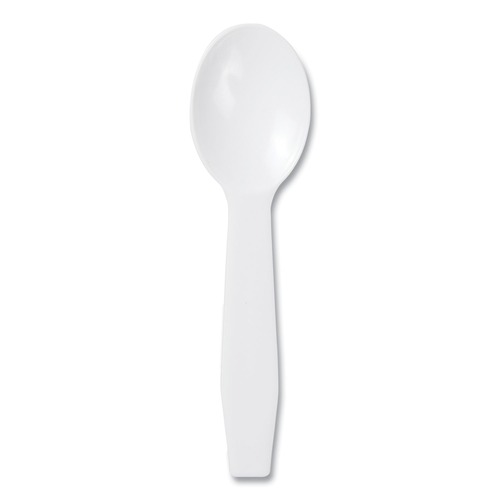Disposable Spoons | AmerCareRoyal RTS3000 Polystyrene Taster Spoons - White (3000/Carton) image number 0