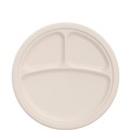Plates | Dart 10FBRP3 10.2 in. Diameter 3-Compartment ProPlanet Seal Compostable Fiber Dinnerware Plate - Natural (500/Carton) image number 2