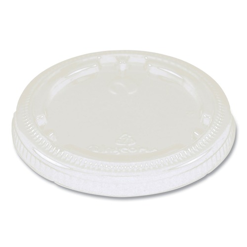 Food Containers & Lids | World Centric CPLCS9F 3.1 in. Diameter x 0.4 in. h PLA Plastic Lids for Fiber Cups - Clear (1,000/Carton) image number 0