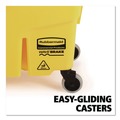 Buckets & Wringers | Rubbermaid Commercial FG748000YEL WaveBrake 2.0 26 qt. Side-Press Plastic Bucket/Wringer Combos - Yellow image number 7