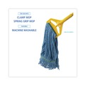 Mop Heads | Boardwalk BWK502BLNB Super Loop Wet Cotton/Synthetic Mop Head - Medium, Blue image number 2
