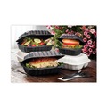 Food Containers & Lids | Pactiv Corp. YCNB08010000 8.31 in. x 8.35 in. x 3.1 in. EarthChoice SmartLock Microwavable MFPP Plastic Hinged Lid Container - Black (200/Carton) image number 6