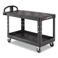 Carts | Rubbermaid Commercial FG454500BLA 25.25 in. x 54 in. x 36 in. 500 lbs. Capacity 2 Flat Shelves Heavy-Duty Plastic Utility Cart - Black image number 1