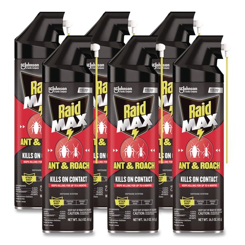 Insecticides | Raid 345742 14.5 oz. Aerosol Spray Ant and Roach Killer - Unscented (6/Carton) image number 0