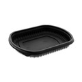 Food Containers & Lids | Pactiv Corp. 0CN846160000 EarthChoice MealMaster 8.13 in. x 6.5 in. x 1 in. 16 oz. Plastic Container - Black (252/Carton) image number 2