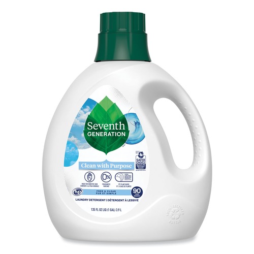 Laundry Detergents | Seventh Generation 10732913450654 135 oz. Bottle Natural Liquid Laundry Detergent - Fragrance Free (4/Carton) image number 0