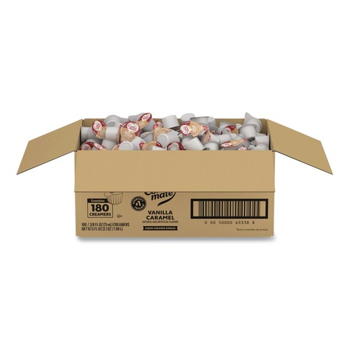 Creamers | Coffee-Mate 12182157 0.38 oz Mini Cups Bulk Liquid Coffee Creamer - Vanilla Caramel (180/Carton) image number 0