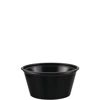 Dart P200BLK 2 oz. Polystyrene Portion Cups - Black (2500/Carton)