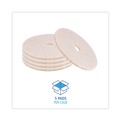 Floor Pads-Cleaning, Buffing & Polishing | Boardwalk BWK4020NHE 20 in. Diameter Natural Hog Hair Burnishing Floor Pads - Tan (5/Carton) image number 3
