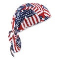 Head & Face Protection | Ergodyne 12477 Chill-Its 6615 One Size Fits Most High-Performance Bandana Doo Rag with Terry Cloth Sweatband - Stars and Stripes image number 0