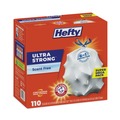 Drawstring & Kitchen Bags | Hefty E3-3368 23.75 in. x 24.88 in. 13 gal. Ultra Strong Drawstring Tall Kitchen Trash Bags - White (330/Carton) image number 1
