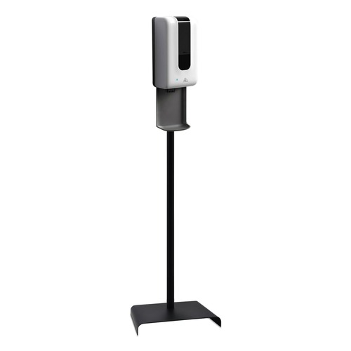 Hand Sanitizer Dispensers | GN1 F1406-S-T-S 1200 mL 13 in. x 11.4 in. x 51.63 in. Automatic Hand Sanitizer Dispenser with Floor Stand and Tray - White/Gray image number 0