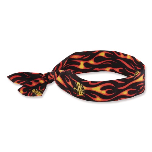 Head & Face Protection | Ergodyne 12341 Chill-Its 6700 One Size Fits Most Cooling Bandana Polymer Tie Headband - Flames image number 0