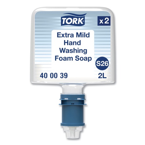 Soap Refills | Tork 400039 2 L Mild Foam Soap S26 Refill - Unscented (2/Pack) image number 0