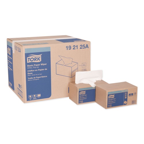 Cleaning Cloths & Wipes | Tork 192125A 9 x 10.25 2-Ply Multipurpose Paper Wiper - White (18/Carton) image number 0