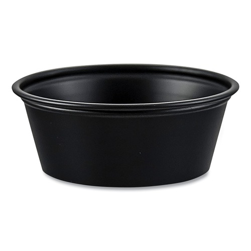Cups | SOLO P150BLK 1.5 oz HIPS Plastic Portion Container - Black (2500/Carton) image number 0