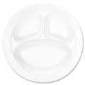 Plates | Dart 10CPWCR 10-1/4 in. Diameter 3-Compartment Concorde Foam Plate - White (500/Carton) image number 2