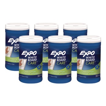 PRODUCTS | EXPO 81850 6 x 9 Dry-Erase Board-Cleaning Wet Wipes (6/Carton)