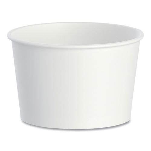 Food Containers & Lids | SOLO VS608-02050 3.8 in. Diameter x 2.4 in. h 8 oz Double Poly Paper Food Containers - White (50/Pack, 20 Packs/Carton) image number 0