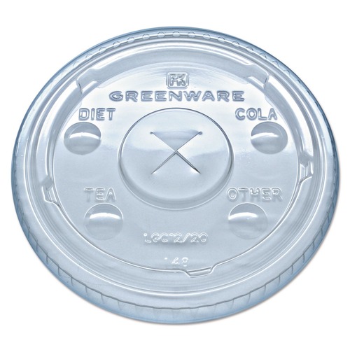 Cup Lids | Fabri-Kal 000000000009509111 Greenware Cold Drink Lids - Clear (1,000/Carton) image number 0