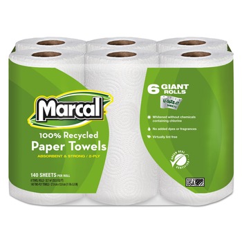Marcal 6181 2 Ply 5-1/2 in. x 11 in. 100% Premium Recycled Kitchen Roll Towels (24/Carton)