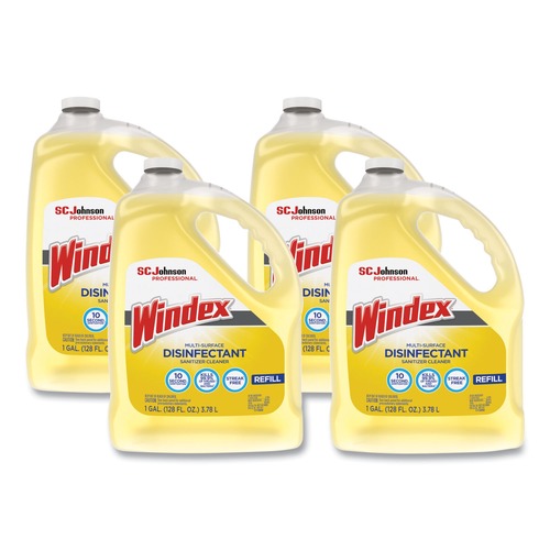 Disinfecting & Cleaning Solutions | Windex 682265 1 Gallon Multi-Surface Disinfectant Cleaner - Citrus Scent (4/Carton) image number 0