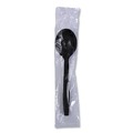 Disposable Spoons | Boardwalk BWKSSHWPPBIW Heavyweight Wrapped Polypropylene Soup Spoons - Black (1000/Carton) image number 2