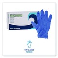 Food Service Disposable & Single Use Gloves | Boardwalk 380MCTA 380 Series 4 mil Thick 9.5 in. Long Powder-Free Disposable General-Purpose Nitrile Gloves - Medium, Blue (100/Box, 10 Boxes/Carton) image number 6