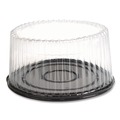 Perforated Roll & Hand Towels | Plastifar 18361 Bakery Containers, 8-in Cake, 9.7-in Diameter x 5-in h, Black/Clear, 100/Carton image number 1