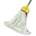 Mop Heads | Rubbermaid Commercial FGA25306WH00 Web Foot Shrinkless Large Cotton/Synthetic Wet Mop Head with 5 in. Headband - White (6/Carton) image number 3