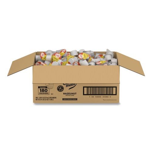 Creamers | Coffee-Mate 11000374 0.38 oz. Mini Cups Liquid Coffee Creamer - Hazelnut (180/Carton) image number 0