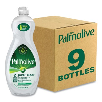 Palmolive US04272A 32.5 oz. Bottle Pure plus Clear Dishwashing Liquid - Spring Fresh (9/Carton)