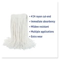 Mop Heads | Boardwalk BWK2024RCT #24 Cut-End Rayon Wet Mop Head - White (12/Carton) image number 7