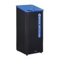 Indoor Waste Receptacles | Rubbermaid Commercial 2078980 Sustain 23 gal Metal/Plastic Decorative Refuse with Recycling Lid - Black/Blue image number 3
