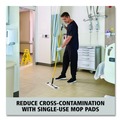 Floor Dusters & Accessories | Rubbermaid Commercial HYGEN 2134282 4.75 x 19 Disposable Microfiber Pad - White/Blue Stripes (3/Carton) image number 8