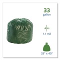 Repro Trash Bags | Stout by Envision G3340E11 Controlled Life-Cycle 33 in. x 40 in. 1.1 mil. 33 Gallon Plastic Trash Bags - Green (40/Box) image number 2