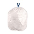 Drawstring & Kitchen Bags | BlueCollar N4828EW RC1 24 in. x 28 in. 13 Gallon 0.8 mil Drawstring Trash Bags - White (80/Box) image number 1