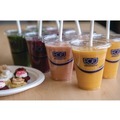 Cup Lids | Eco-Products EP-CRFL BlueStripe Recycled Content 9 oz. to 24 oz. Cold Cup Flat Lids - Clear (10 Packs/Carton, 100/Pack) image number 1