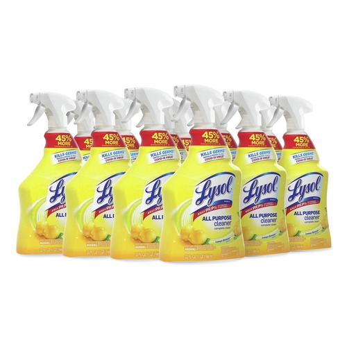 Disinfecting & Cleaning Solutions | LYSOL Brand 19200-75352 32 oz. Spray Bottle Ready-to-Use All-Purpose Cleaner - Lemon Scent (12/Carton) image number 0