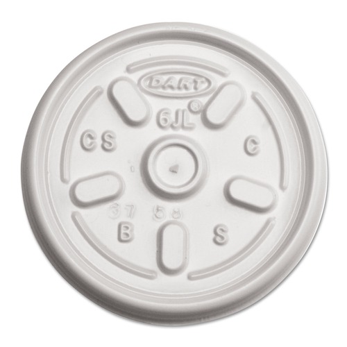 Food Containers & Lids | Dart 6JL Vented Plastic Lids for 3.5 oz to 6 oz. Foam Containers - White (1000/Carton) image number 0